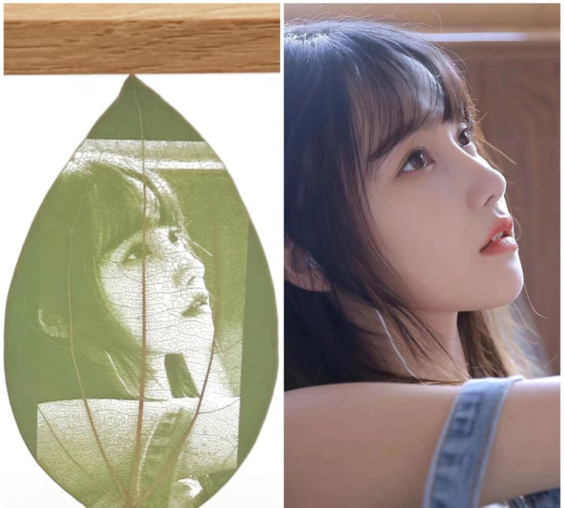 Make a portrait craft with leaves